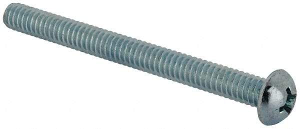 Value Collection - 1/4-20 UNC, 2-3/4" Length Under Head Phillips Drive Machine Screw - Round Head, Grade J82 Steel, Zinc-Plated Finish, Without Washer - USA Tool & Supply