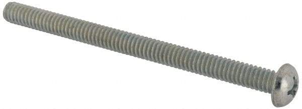 Value Collection - 1/4-20 UNC, 3-1/2" Length Under Head Phillips Drive Machine Screw - Round Head, Grade J82 Steel, Zinc-Plated Finish, Without Washer - USA Tool & Supply