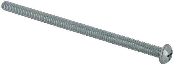 Value Collection - 1/4-20 UNC, 4-1/2" Length Under Head Phillips Drive Machine Screw - Round Head, Grade J82 Steel, Zinc-Plated Finish, Without Washer - USA Tool & Supply