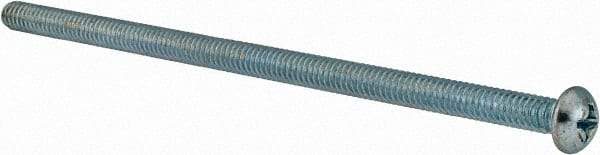 Value Collection - 1/4-20 UNC, 5-1/2" Length Under Head Phillips Drive Machine Screw - Round Head, Grade J82 Steel, Zinc-Plated Finish, Without Washer - USA Tool & Supply