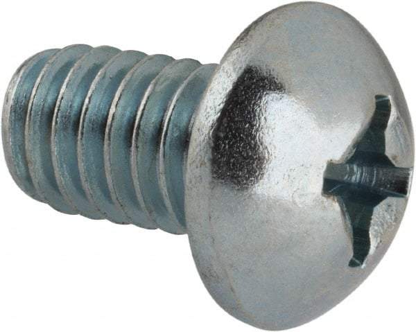 Value Collection - 5/16-18 UNC, 1/2" Length Under Head Phillips Drive Machine Screw - Round Head, Grade J82 Steel, Zinc-Plated Finish, Without Washer - USA Tool & Supply
