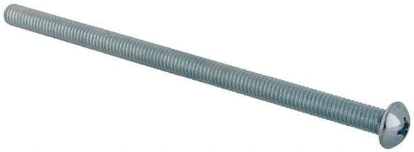 Value Collection - 5/16-18 UNC, 6" Length Under Head Phillips Drive Machine Screw - Round Head, Grade J82 Steel, Zinc-Plated Finish, Without Washer - USA Tool & Supply