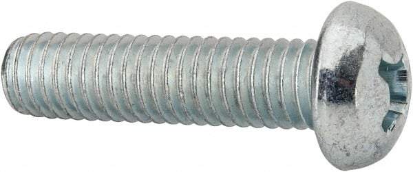 Value Collection - 3/8-16 UNC, 1-1/2" Length Under Head Phillips Drive Machine Screw - Round Head, Grade J82 Steel, Zinc-Plated Finish, Without Washer - USA Tool & Supply
