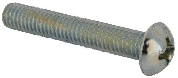 Value Collection - 3/8-16 UNC, 2-1/4" Length Under Head Phillips Drive Machine Screw - Round Head, Grade J82 Steel, Zinc-Plated Finish, Without Washer - USA Tool & Supply