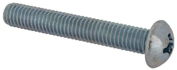 Value Collection - 3/8-16 UNC, 2-1/2" Length Under Head Phillips Drive Machine Screw - Round Head, Grade J82 Steel, Zinc-Plated Finish, Without Washer - USA Tool & Supply