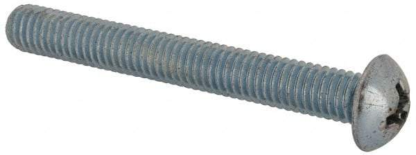 Value Collection - 3/8-16 UNC, 3" Length Under Head Phillips Drive Machine Screw - Round Head, Grade J82 Steel, Zinc-Plated Finish, Without Washer - USA Tool & Supply