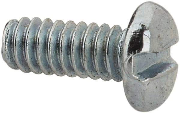 Value Collection - #3-48 UNC, 1/4" Length Under Head Slotted Drive Machine Screw - Pan Head, Grade J82 Steel, Zinc-Plated Finish, Without Washer - USA Tool & Supply