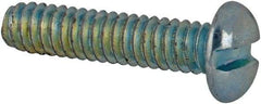 Value Collection - #3-48 UNC, 7/16" Length Under Head Slotted Drive Machine Screw - Pan Head, Grade J82 Steel, Zinc-Plated Finish, Without Washer - USA Tool & Supply