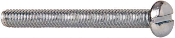 Value Collection - #5-40 UNC, 1-1/4" Length Under Head Slotted Drive Machine Screw - Pan Head, Grade J82 Steel, Zinc-Plated Finish, Without Washer - USA Tool & Supply