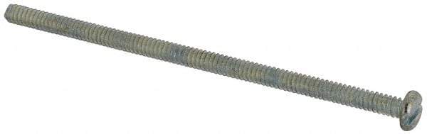 Value Collection - #6-32 UNC, 3" Length Under Head Slotted Drive Machine Screw - Pan Head, Grade J82 Steel, Zinc-Plated Finish, Without Washer - USA Tool & Supply