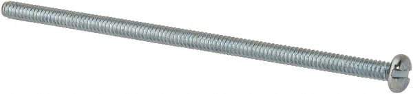 Value Collection - #6-32 UNC, 3-1/4" Length Under Head Slotted Drive Machine Screw - Pan Head, Grade J82 Steel, Zinc-Plated Finish, Without Washer - USA Tool & Supply