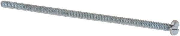 Value Collection - #6-32 UNC, 3-1/2" Length Under Head Slotted Drive Machine Screw - Pan Head, Grade J82 Steel, Zinc-Plated Finish, Without Washer - USA Tool & Supply