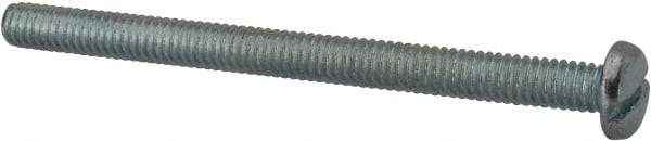 Value Collection - #8-32 UNC, 2-1/4" Length Under Head Slotted Drive Machine Screw - Pan Head, Grade J82 Steel, Zinc-Plated Finish, Without Washer - USA Tool & Supply