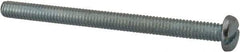 Value Collection - #8-32 UNC, 2-1/4" Length Under Head Slotted Drive Machine Screw - Pan Head, Grade J82 Steel, Zinc-Plated Finish, Without Washer - USA Tool & Supply