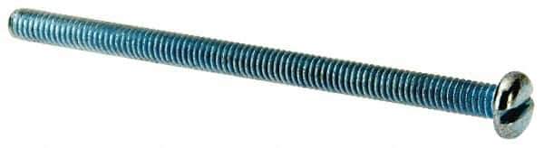 Value Collection - #8-32 UNC, 2-3/4" Length Under Head Slotted Drive Machine Screw - Pan Head, Grade J82 Steel, Zinc-Plated Finish, Without Washer - USA Tool & Supply