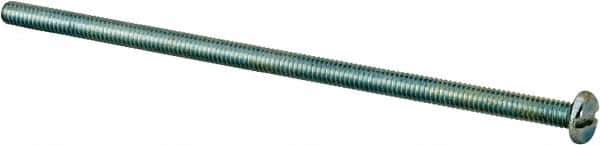 Value Collection - #8-32 UNC, 4" Length Under Head Slotted Drive Machine Screw - Pan Head, Grade J82 Steel, Zinc-Plated Finish, Without Washer - USA Tool & Supply