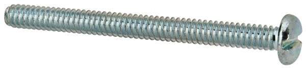 Value Collection - #10-24 UNC, 2-1/4" Length Under Head Slotted Drive Machine Screw - Pan Head, Grade J82 Steel, Zinc-Plated Finish, Without Washer - USA Tool & Supply