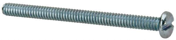 Value Collection - #10-24 UNC, 2-1/2" Length Under Head Slotted Drive Machine Screw - Pan Head, Grade J82 Steel, Zinc-Plated Finish, Without Washer - USA Tool & Supply