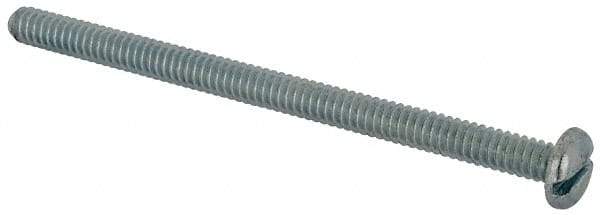 Value Collection - #10-24 UNC, 3" Length Under Head Slotted Drive Machine Screw - Pan Head, Grade J82 Steel, Zinc-Plated Finish, Without Washer - USA Tool & Supply