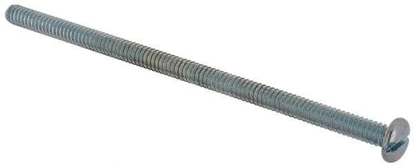 Value Collection - #10-24 UNC, 4" Length Under Head Slotted Drive Machine Screw - Pan Head, Grade J82 Steel, Zinc-Plated Finish, Without Washer - USA Tool & Supply
