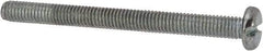 Value Collection - #10-32 UNF, 2-1/4" Length Under Head Slotted Drive Machine Screw - Pan Head, Grade J82 Steel, Zinc-Plated Finish, Without Washer - USA Tool & Supply