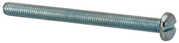 Value Collection - #10-32 UNF, 2-1/2" Length Under Head Slotted Drive Machine Screw - Pan Head, Grade J82 Steel, Zinc-Plated Finish, Without Washer - USA Tool & Supply