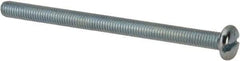 Value Collection - #10-32 UNF, 2-3/4" Length Under Head Slotted Drive Machine Screw - Pan Head, Grade J82 Steel, Zinc-Plated Finish, Without Washer - USA Tool & Supply
