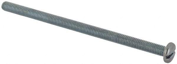 Value Collection - #10-32 UNF, 3-1/2" Length Under Head Slotted Drive Machine Screw - Pan Head, Grade J82 Steel, Zinc-Plated Finish, Without Washer - USA Tool & Supply