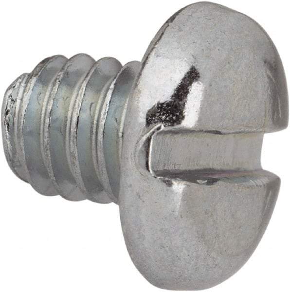 Value Collection - #12-24 UNC, 1/4" Length Under Head Slotted Drive Machine Screw - Pan Head, Grade J82 Steel, Zinc-Plated Finish, Without Washer - USA Tool & Supply