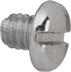 Value Collection - #12-24 UNC, 1/4" Length Under Head Slotted Drive Machine Screw - Pan Head, Grade J82 Steel, Zinc-Plated Finish, Without Washer - USA Tool & Supply