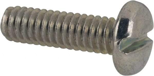 Value Collection - #12-24 UNC, 3/4" Length Under Head Slotted Drive Machine Screw - Pan Head, Grade J82 Steel, Zinc-Plated Finish, Without Washer - USA Tool & Supply