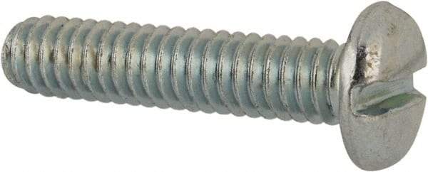 Value Collection - #12-24 UNC, 1" Length Under Head Slotted Drive Machine Screw - Pan Head, Grade J82 Steel, Zinc-Plated Finish, Without Washer - USA Tool & Supply