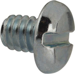 Value Collection - 1/4-20 UNC, 5/16" Length Under Head Slotted Drive Machine Screw - Pan Head, Grade J82 Steel, Zinc-Plated Finish, Without Washer - USA Tool & Supply