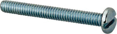 Value Collection - 1/4-20 UNC, 2-1/4" Length Under Head Slotted Drive Machine Screw - Pan Head, Grade J82 Steel, Zinc-Plated Finish, Without Washer - USA Tool & Supply
