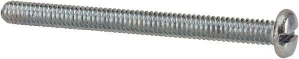 Value Collection - 1/4-20 UNC, 3" Length Under Head Slotted Drive Machine Screw - Pan Head, Grade J82 Steel, Zinc-Plated Finish, Without Washer - USA Tool & Supply
