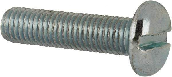 Value Collection - 1/4-28 UNF, 1" Length Under Head Slotted Drive Machine Screw - Pan Head, Grade J82 Steel, Zinc-Plated Finish, Without Washer - USA Tool & Supply