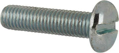 Value Collection - 1/4-28 UNF, 1" Length Under Head Slotted Drive Machine Screw - Pan Head, Grade J82 Steel, Zinc-Plated Finish, Without Washer - USA Tool & Supply
