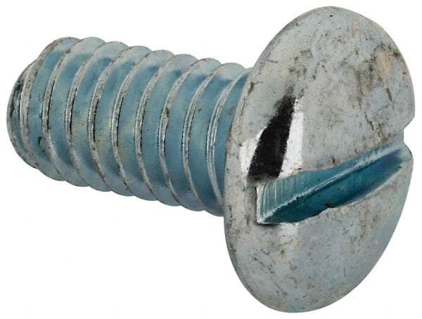 Value Collection - 5/16-18 UNC, 5/8" Length Under Head Slotted Drive Machine Screw - Pan Head, Grade J82 Steel, Zinc-Plated Finish, Without Washer - USA Tool & Supply