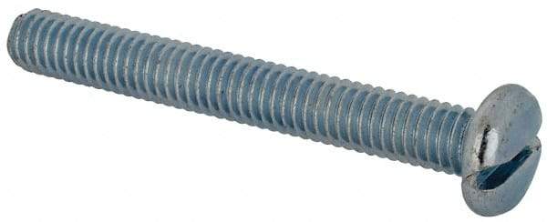 Value Collection - 5/16-18 UNC, 2-1/2" Length Under Head Slotted Drive Machine Screw - Pan Head, Grade J82 Steel, Zinc-Plated Finish, Without Washer - USA Tool & Supply