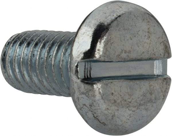 Value Collection - 3/8-16 UNC, 3/4" Length Under Head Slotted Drive Machine Screw - Pan Head, Grade J82 Steel, Zinc-Plated Finish, Without Washer - USA Tool & Supply