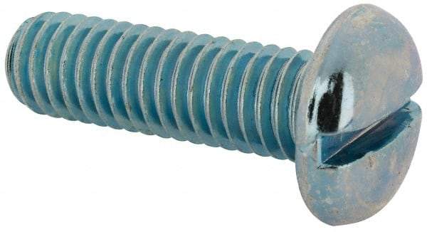Value Collection - 3/8-16 UNC, 1-1/4" Length Under Head Slotted Drive Machine Screw - Pan Head, Grade J82 Steel, Zinc-Plated Finish, Without Washer - USA Tool & Supply