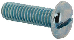 Value Collection - 3/8-16 UNC, 1-1/4" Length Under Head Slotted Drive Machine Screw - Pan Head, Grade J82 Steel, Zinc-Plated Finish, Without Washer - USA Tool & Supply
