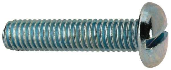 Value Collection - 3/8-16 UNC, 1-3/4" Length Under Head Slotted Drive Machine Screw - Pan Head, Grade J82 Steel, Zinc-Plated Finish, Without Washer - USA Tool & Supply