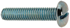 Value Collection - 3/8-16 UNC, 1-3/4" Length Under Head Slotted Drive Machine Screw - Pan Head, Grade J82 Steel, Zinc-Plated Finish, Without Washer - USA Tool & Supply
