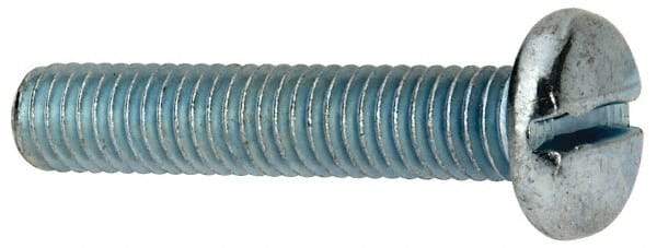 Value Collection - 3/8-16 UNC, 2" Length Under Head Slotted Drive Machine Screw - Pan Head, Grade J82 Steel, Zinc-Plated Finish, Without Washer - USA Tool & Supply