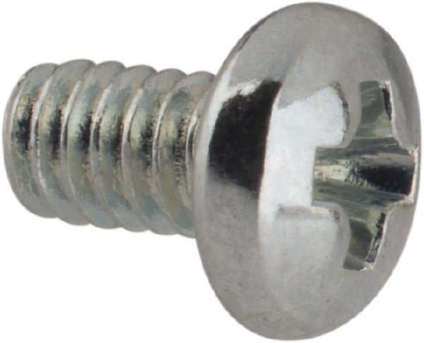 Value Collection - #3-48 UNC, 3/16" Length Under Head Phillips Drive Machine Screw - Pan Head, Grade J82 Steel, Zinc-Plated Finish, Without Washer - USA Tool & Supply