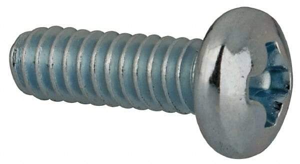 Value Collection - #3-48 UNC, 5/16" Length Under Head Phillips Drive Machine Screw - Pan Head, Grade J82 Steel, Zinc-Plated Finish, Without Washer - USA Tool & Supply