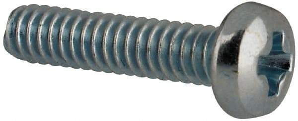 Value Collection - #3-48 UNC, 7/16" Length Under Head Phillips Drive Machine Screw - Pan Head, Grade J82 Steel, Zinc-Plated Finish, Without Washer - USA Tool & Supply