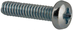 Value Collection - #3-48 UNC, 7/16" Length Under Head Phillips Drive Machine Screw - Pan Head, Grade J82 Steel, Zinc-Plated Finish, Without Washer - USA Tool & Supply