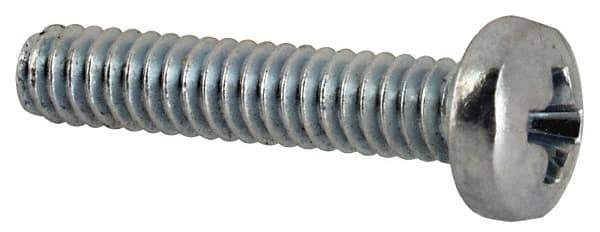 Value Collection - #3-48 UNC, 1/2" Length Under Head Phillips Drive Machine Screw - Pan Head, Grade J82 Steel, Zinc-Plated Finish, Without Washer - USA Tool & Supply